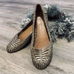 SIGERSON MORRISON Gladiator Loafers / Ballet Flats In Gold Metallic Size 9 - EUC